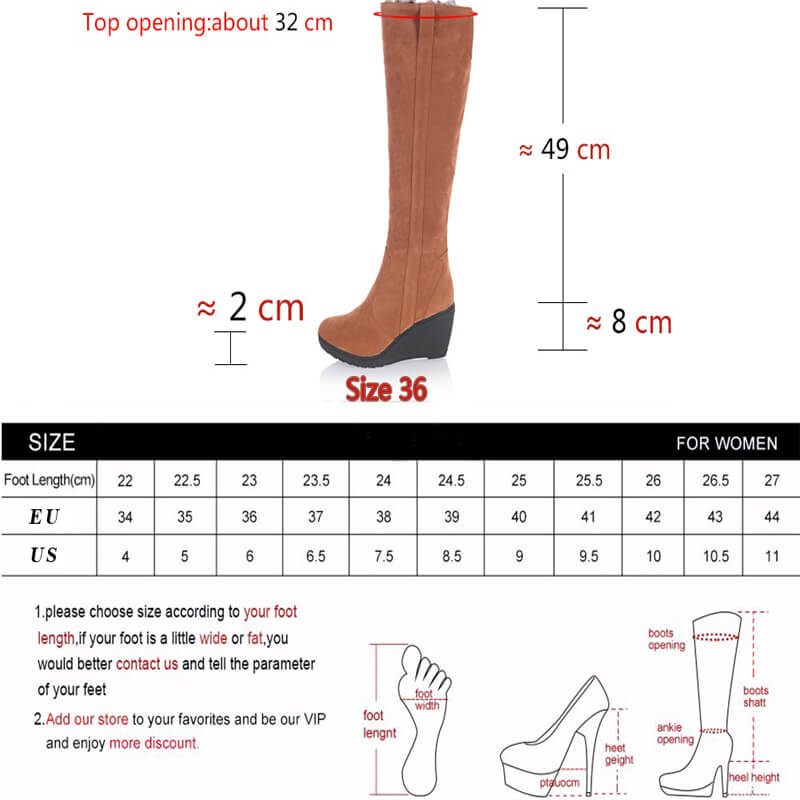 a pair of women's boots size guide