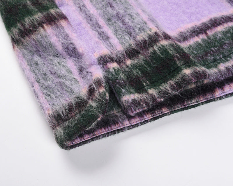 Plaid Mohair Overshirt - Purple H.ESNTLS