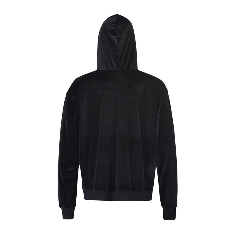 Velvet Suede Hoodie - Black H.ESNTLS