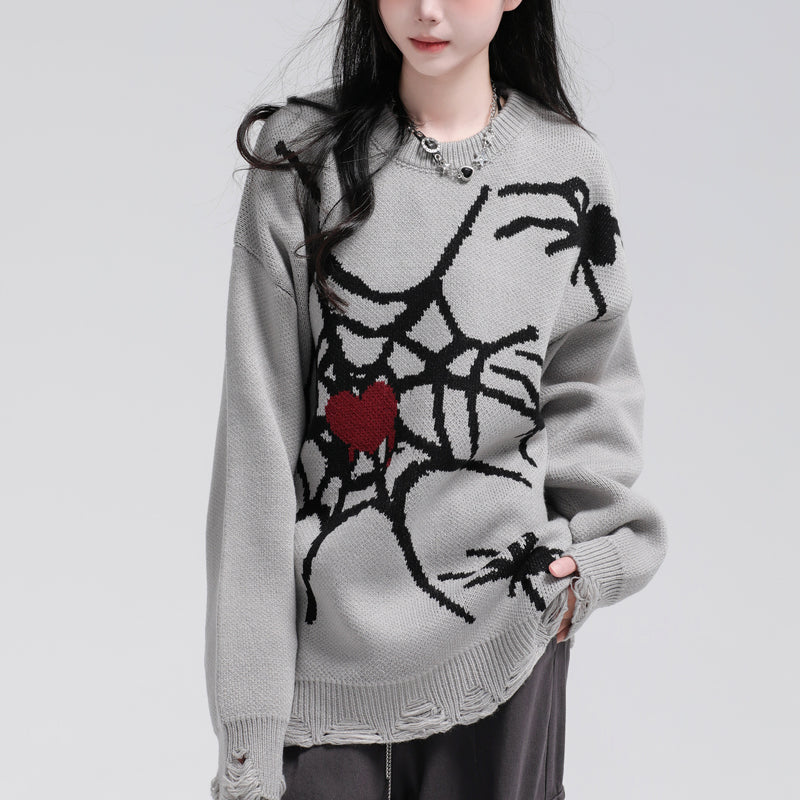 1984® Cool Spider Sweater with Ripped Hem - 1984brand