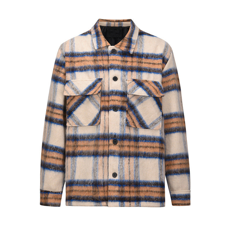 Plaid Mohair Overshirt - Orange H.ESNTLS