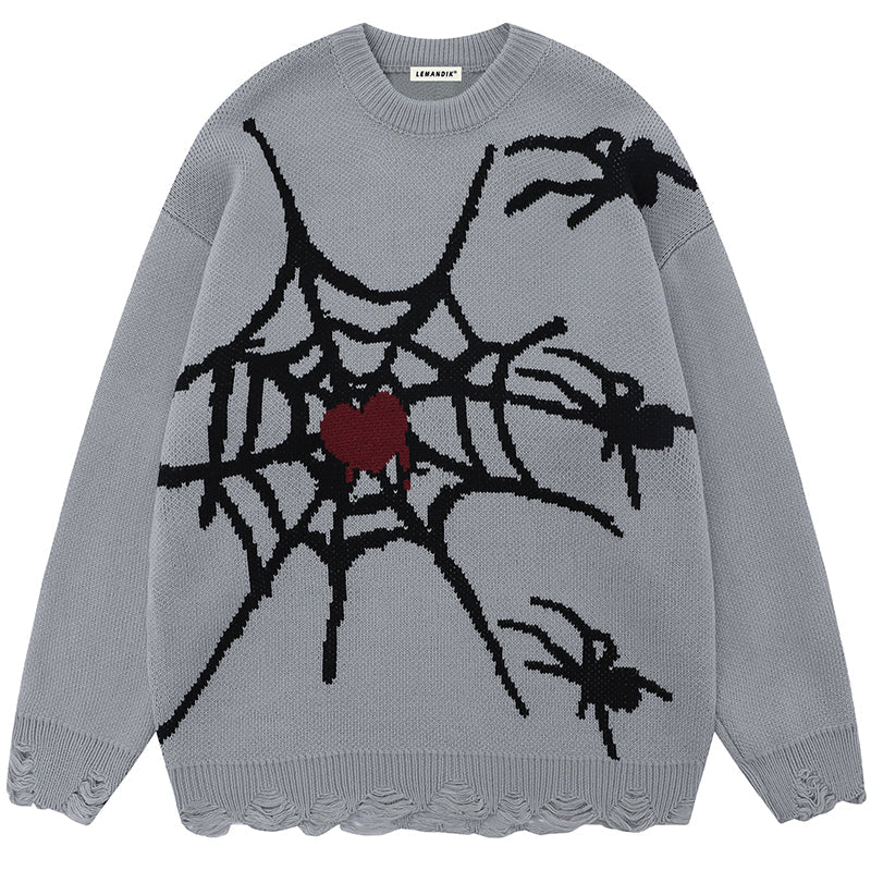 1984® Cool Spider Sweater with Ripped Hem - 1984brand