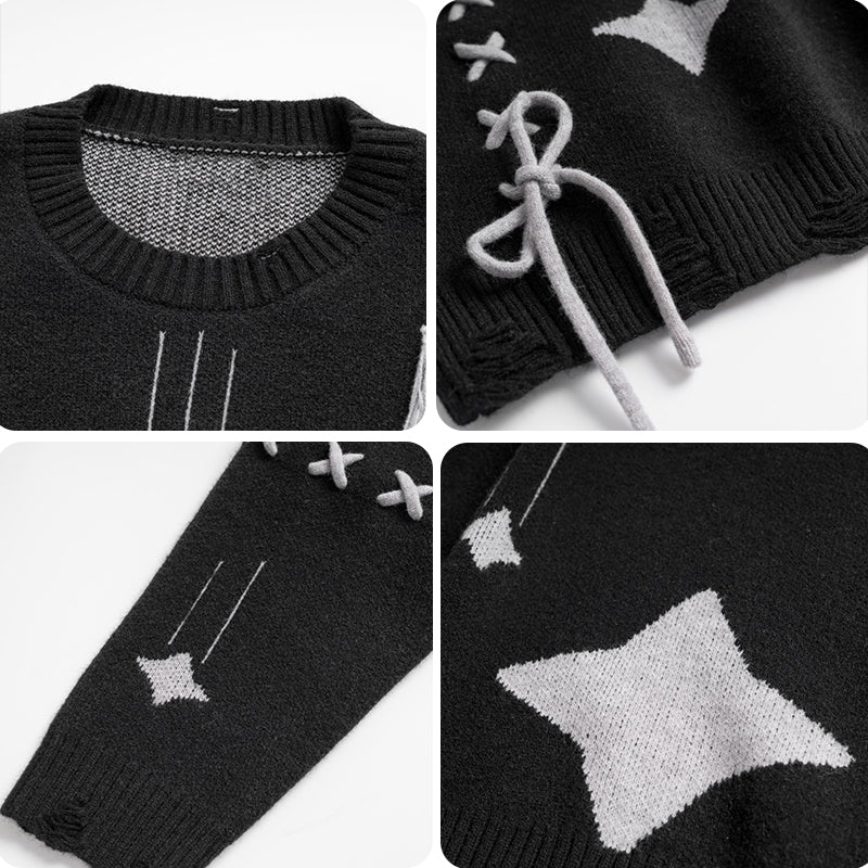 1984® Ripped Knit Sweater Falling Stars - 1984brand