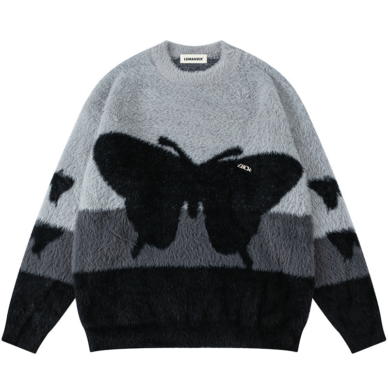 1984® Fuzzy Crewneck Sweater Butterfly 1984