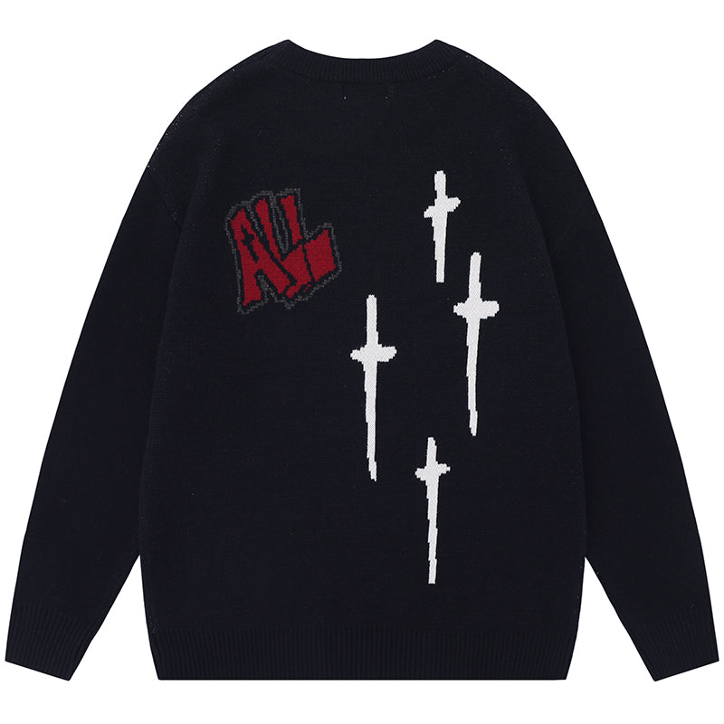 1984® Gothic Style Knit Sweater with Cross - 1984brand