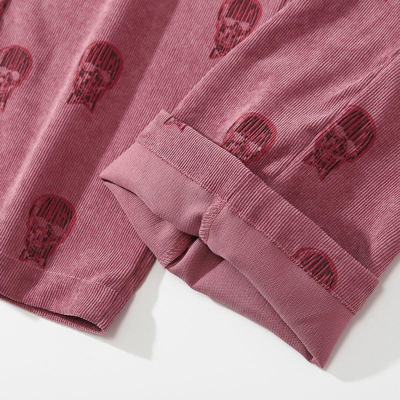 Corduroy Straight Leg Pants Full Skull UNFAILING