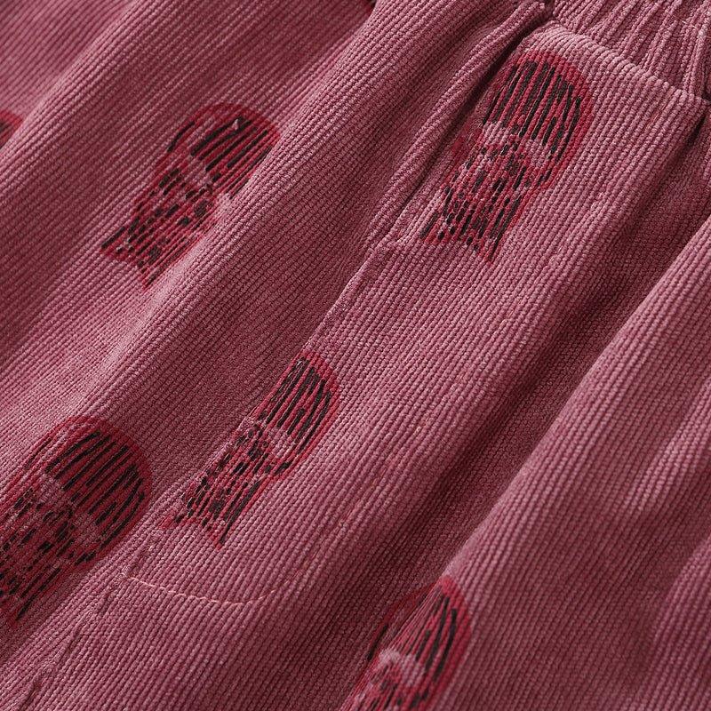 Corduroy Straight Leg Pants Full Skull UNFAILING
