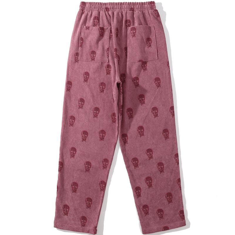 Corduroy Straight Leg Pants Full Skull UNFAILING