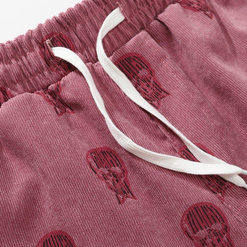Corduroy Straight Leg Pants Full Skull UNFAILING