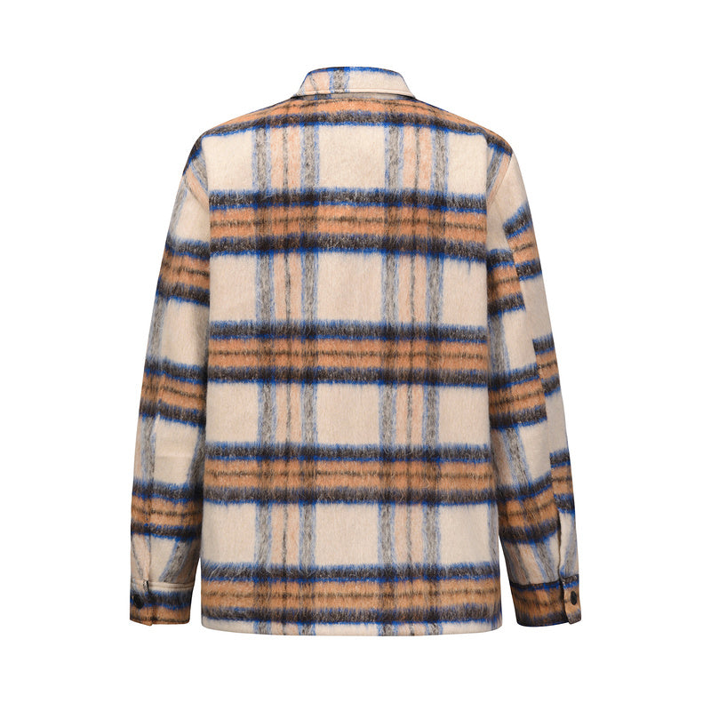 Plaid Mohair Overshirt - Orange H.ESNTLS