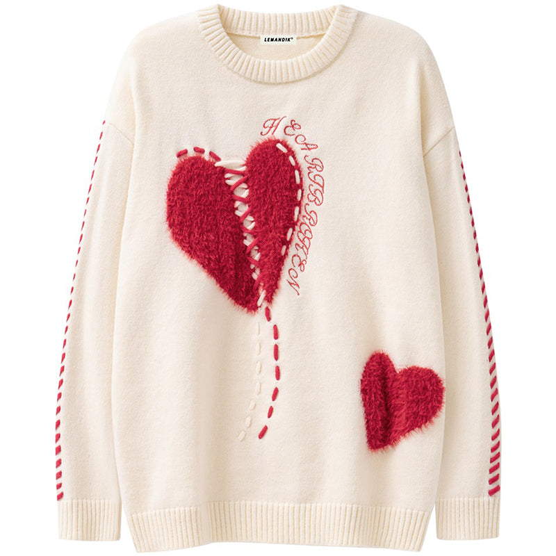 1984® Cozy Knit Sweater Flocked Heart - 1984brand