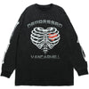 Distressed Sweat Shirt Long Sleeve Skeleton Heart 1688-TIFO