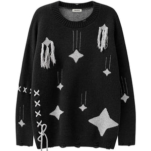 1984® Ripped Knit Sweater Falling Stars - 1984brand