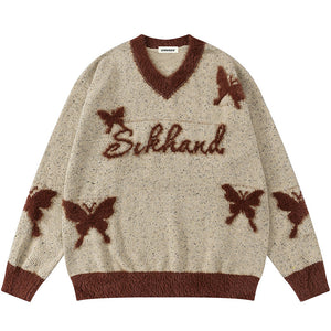 1984® Fleece V-Neck Knit Sweater Butterfly - 1984brand