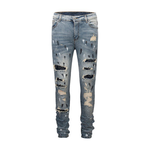 Studded Patch Denim - Washed Indigo Hype+Essentials