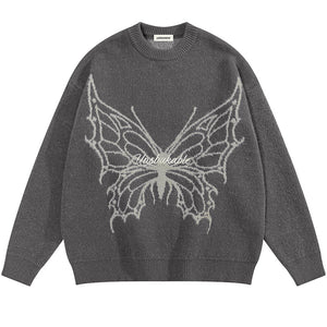 1984 Street Style Jacquard Sweater Butterfly 1984