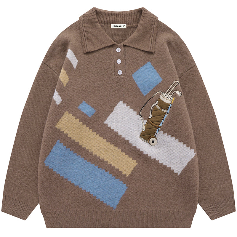 1984® Polo Colorblock Jacquard Knit Sweater - 1984brand