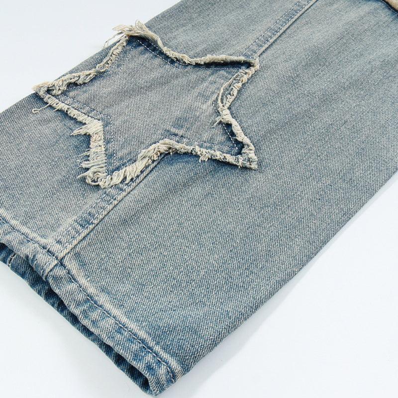 1984 Retro Washed Jeans Stars Patch 1984