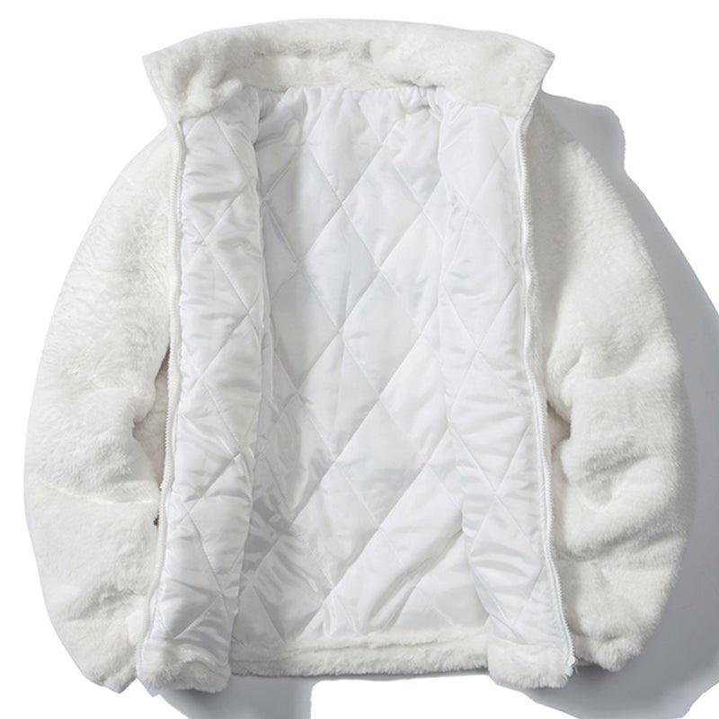 Lemadik Faux Fur Winter Coat Embroidery Cross 1984