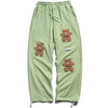 1984 Causal Sweatpants Flocked Bear Z.B总部潮人