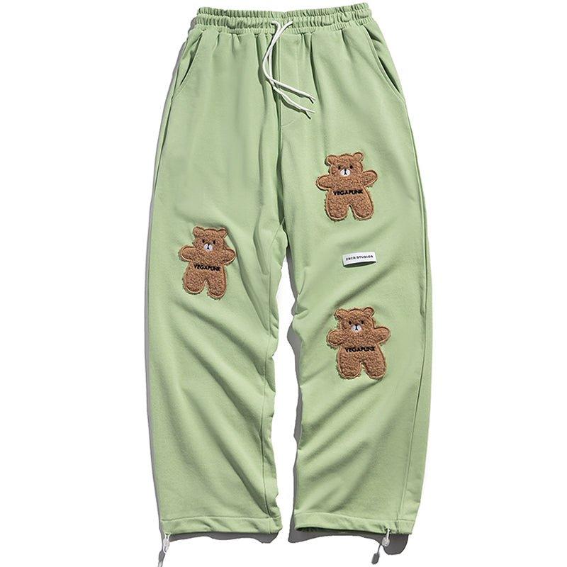 1984 Causal Sweatpants Flocked Bear Z.B总部潮人