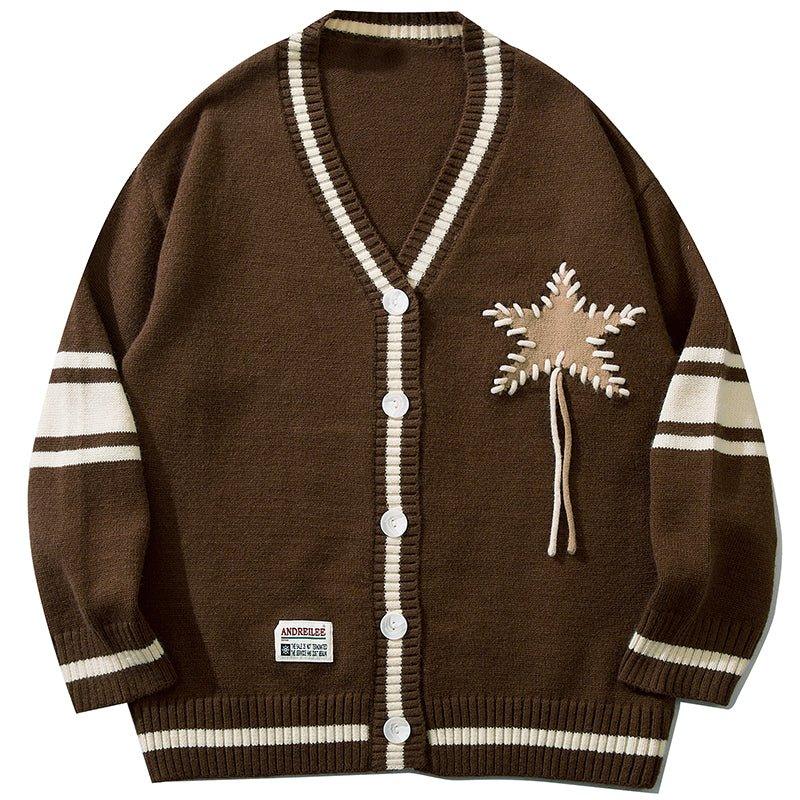 1984 College Style Sweater Cardigan Pentagram 1984