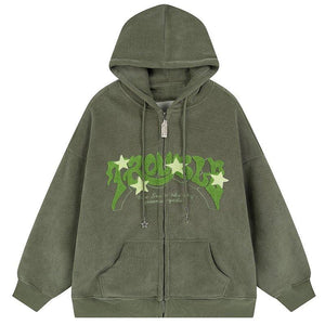 1984 Corduroy Zipper Hoodie Flocked Star 1984