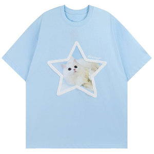 1984 Cute Graphic T-shirt Star Cat 1984