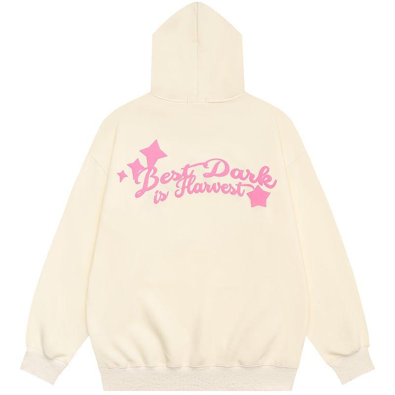 1984 Cute Hoodie Flocked Star Cat 1984