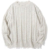 1984 Distressed Cable Knit Sweater 1984