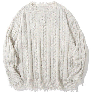 1984 Distressed Cable Knit Sweater 1984