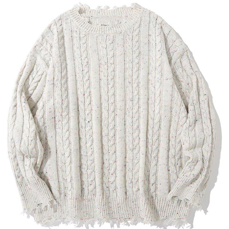 1984 Distressed Cable Knit Sweater 1984