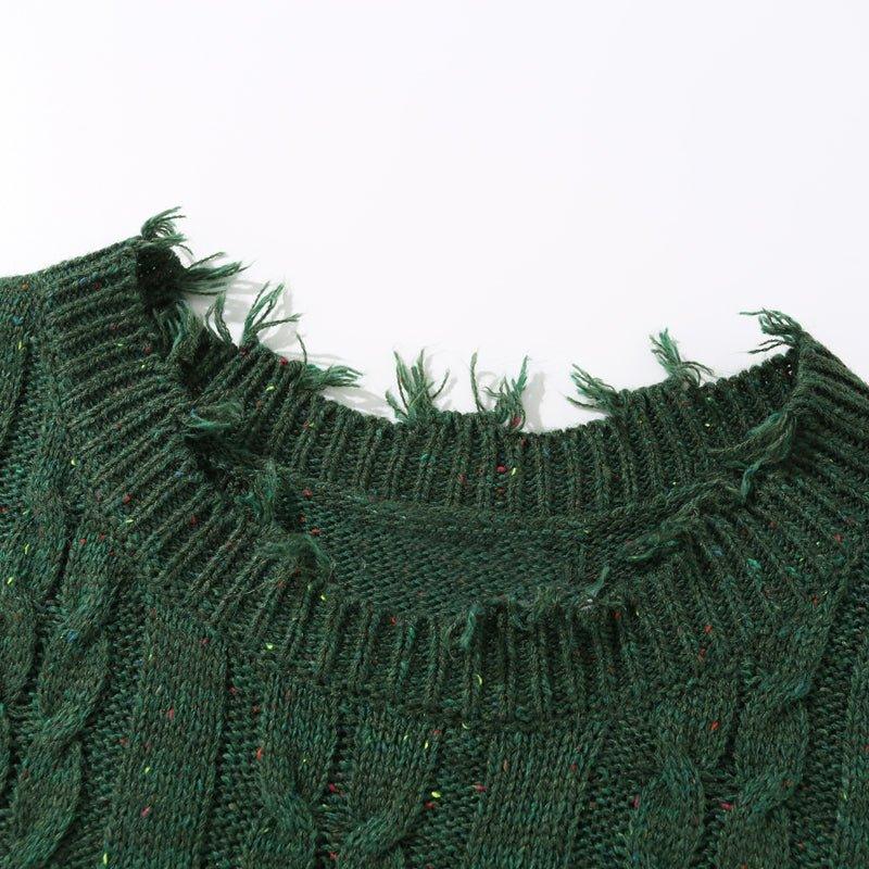 1984 Distressed Cable Knit Sweater 1984