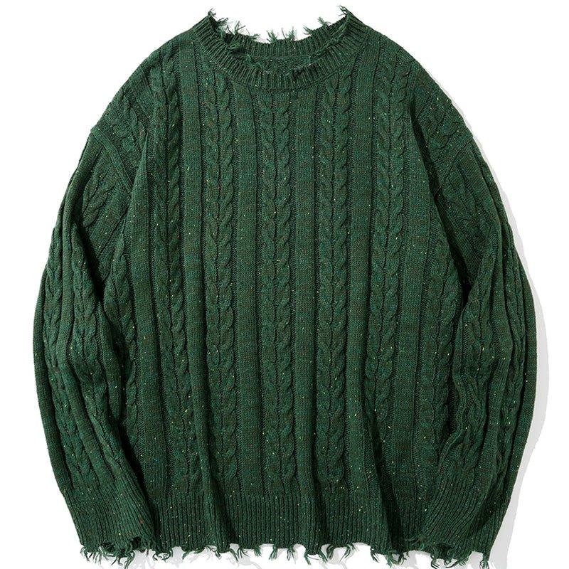 1984 Distressed Cable Knit Sweater 1984