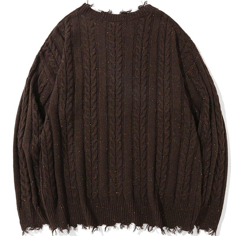 1984 Distressed Cable Knit Sweater 1984