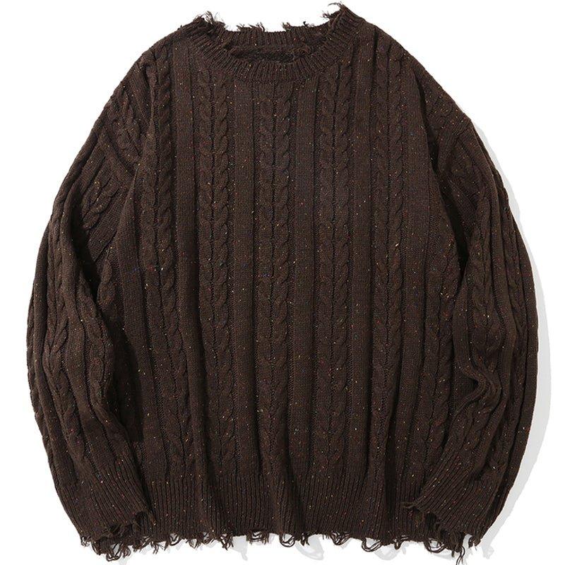1984 Distressed Cable Knit Sweater 1984