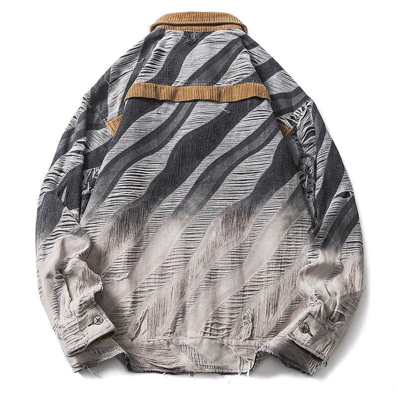 1984 Distressed Denim Jacket Gradient Color 1984