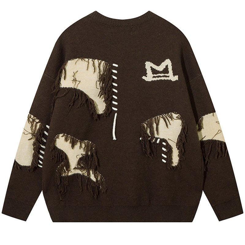 1984® Distressed Knit Sweater Color Block Patch - 1984brand
