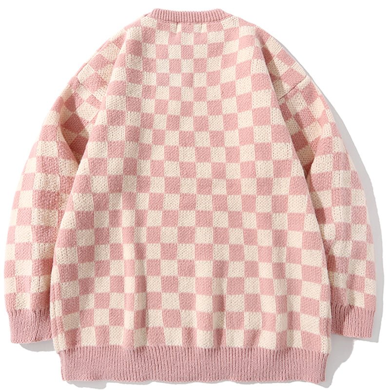 1984 Fall Knitted Sweater Checkerboard 1984