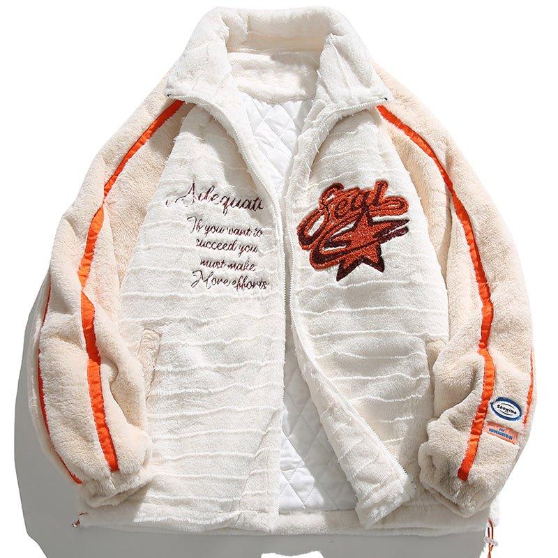 1984 Fluffy Plush Winter Coat Color Block 1984