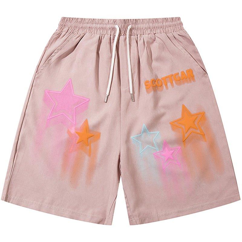1984 Hip Hop Shorts Colorful Star 1984