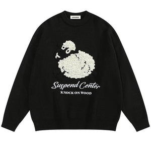 1984 Interesting Knit Sweater Fluffy Sheep 1984