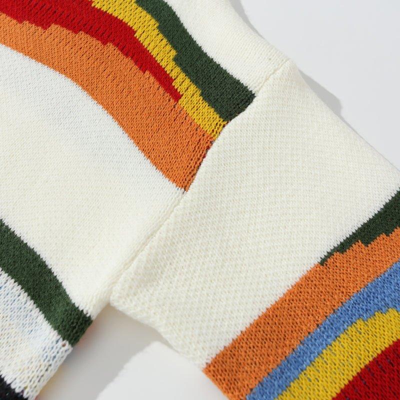 1984 Jacquard Sweater Color Block BANGOULUO
