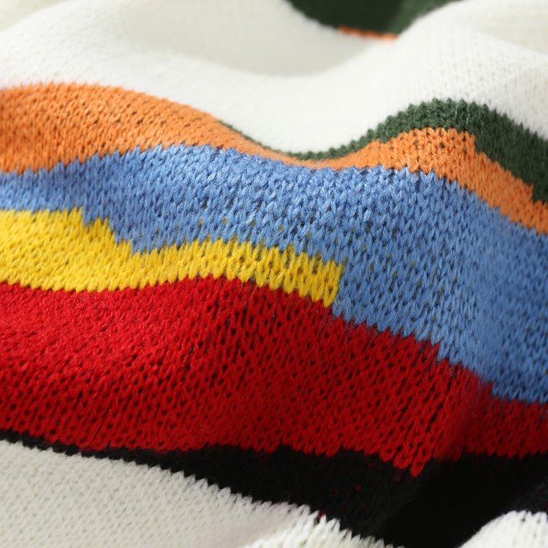 1984 Jacquard Sweater Color Block BANGOULUO