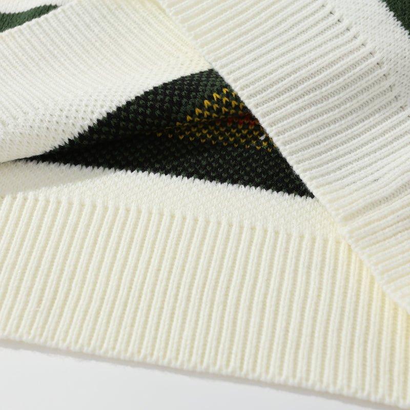 1984 Jacquard Sweater Color Block BANGOULUO