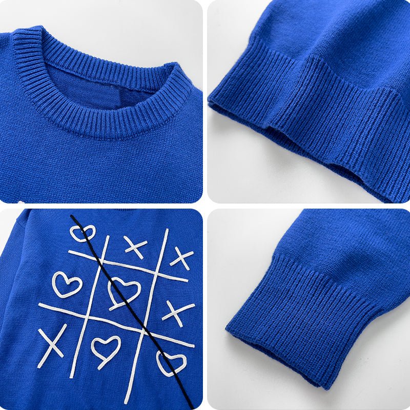 1984 Lazy Jacquard Sweater Tic Tac Toe 1984