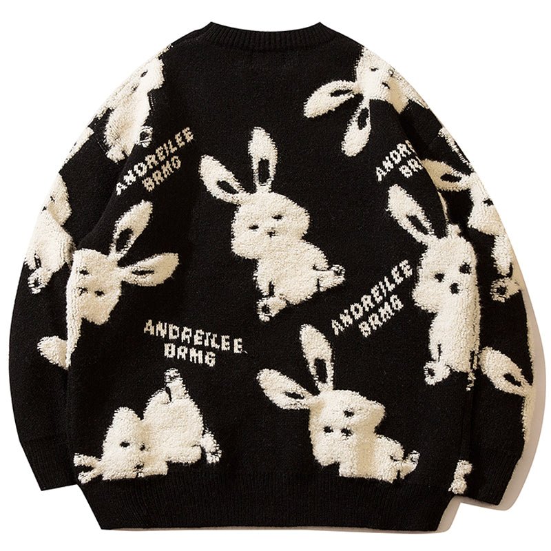 1984 Lazy Knitted Sweater Flocked Rabbit 1984