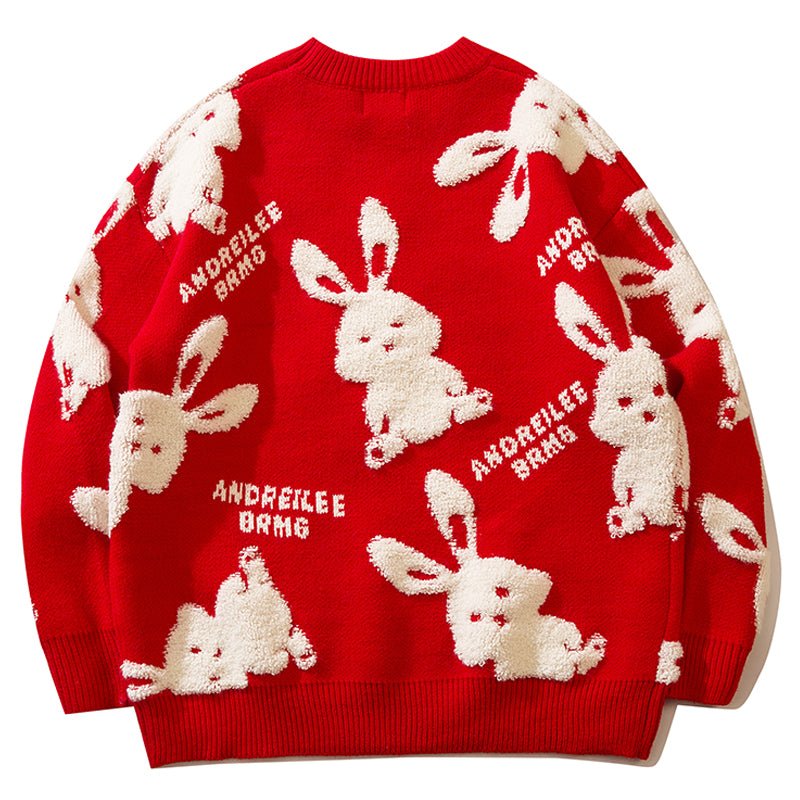 1984 Lazy Knitted Sweater Flocked Rabbit 1984