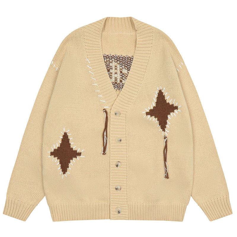 1984 Oversize Knit Cardigan Sweater Stars 1984