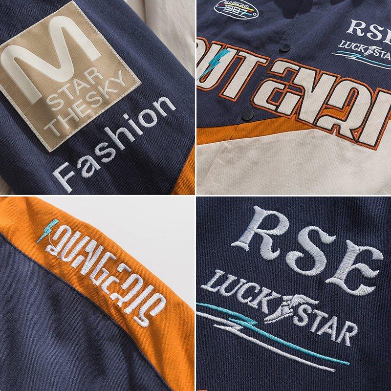 1984 Racing Jacket Color Block Embroidery Letter 1984